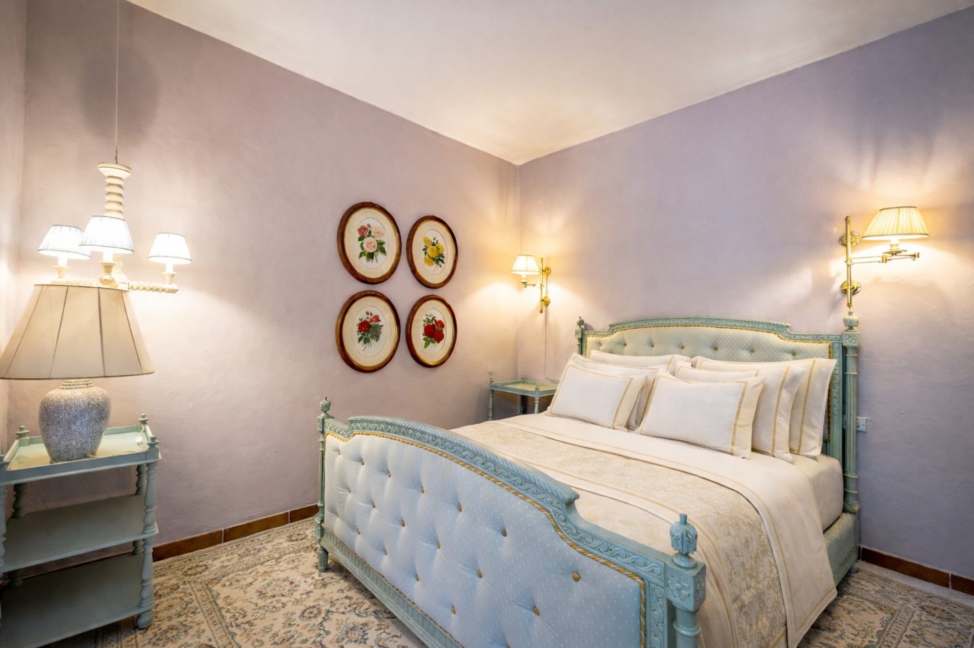 Camera matrimoniale azzurro tenue